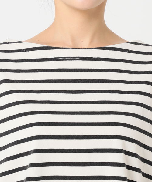 OUTDOOR PRODUCTS（アウトドアプロダクツ）の「VINTAGE LIKE ボーダー ボートネックロンT（Tシャツ/カットソー・レディース・ピンク/グリーン/ブルー系その他/ブラック・FREE）」の5枚目の写真