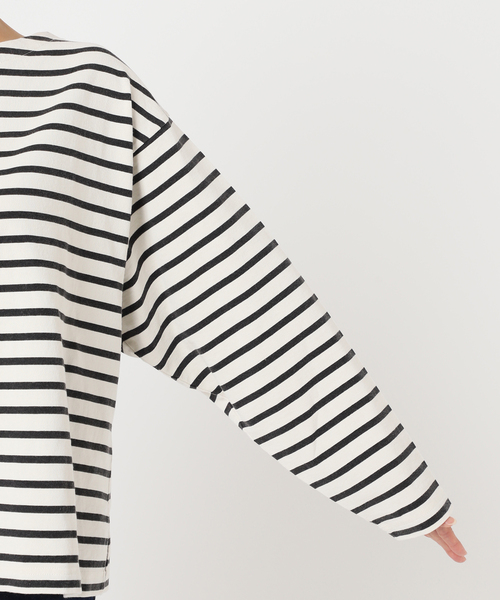 【新品】VINTAGE LIKE ボーダー ボートネックロンT VINTAGE LIKE ボーダー ボートネックロンT（Tシャツ／カットソー