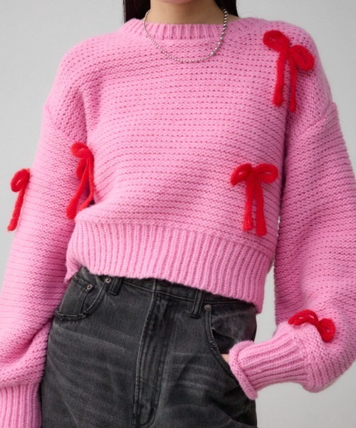 リボンモチーフニット（ニット/セーター）｜AZUL BY MOUSSY（アズール