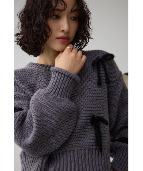 リボンモチーフニット（ニット/セーター）｜AZUL BY MOUSSY