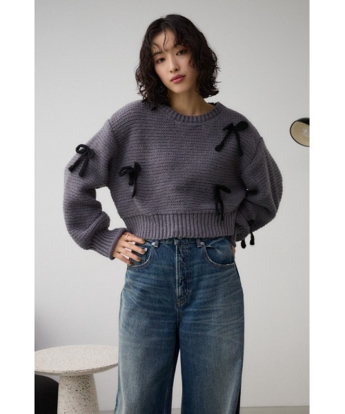 憧れの リボンモチーフニット（ニット/セーター）｜AZUL BY MOUSSY トップス