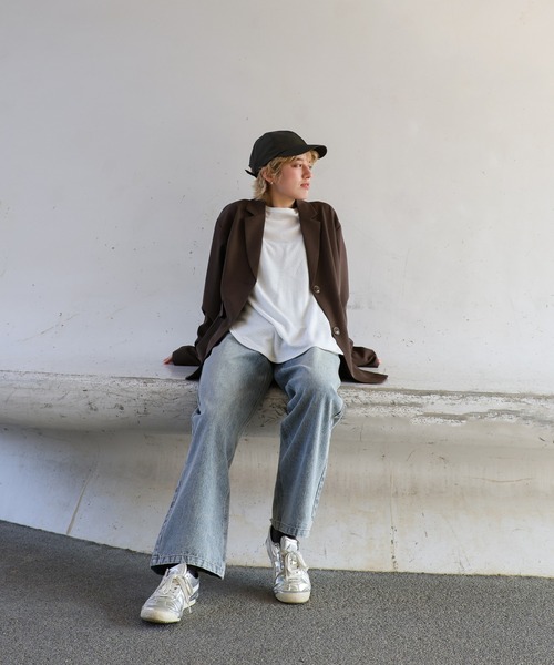 select MOCA（セレクトモカ）の「ハイウエストストレートデニムパンツ（デニムパンツ・レディース・ブラック/インディゴブルー/ライトインディゴブルー・MEDIUM/LARGE/SMALL）」の10枚目の写真