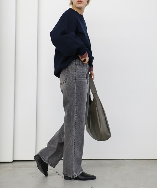 select MOCA（セレクトモカ）の「ハイウエストストレートデニムパンツ（デニムパンツ・レディース・ブラック/インディゴブルー/ライトインディゴブルー・MEDIUM/LARGE/SMALL）」の22枚目の写真