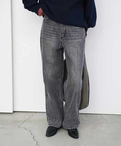 select MOCA（セレクトモカ）の「ハイウエストストレートデニムパンツ（デニムパンツ・レディース・ブラック/インディゴブルー/ライトインディゴブルー・MEDIUM/LARGE/SMALL）」の20枚目の写真