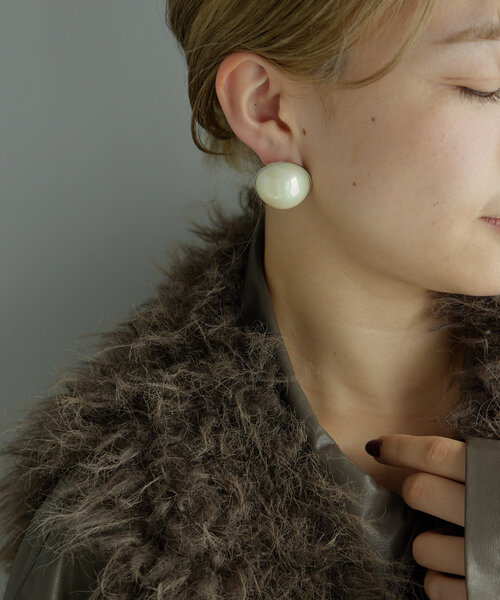BIGオーロラカボションピアス（ピアス（両耳用））｜ear PAPILLONNER（イアパピヨネ）