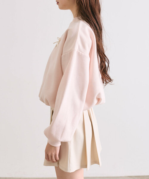 OLIVE des OLIVE(オリーブデオリーブ)の「ネコ刺繍ワンショルスウェット(Tシャツ/カットソー・レディース・オートミール/ピンク/ブラウン/ネイビー・FREE)」の16枚目の写真