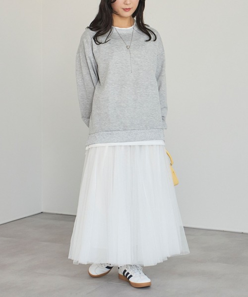 LinoU.(リノユー)の「フェイクレイヤードスウェットプルオーバー(Tシャツ/カットソー・レディース・イエロー系その他/ブラック/グレー・XL/L/M)」の10枚目の写真