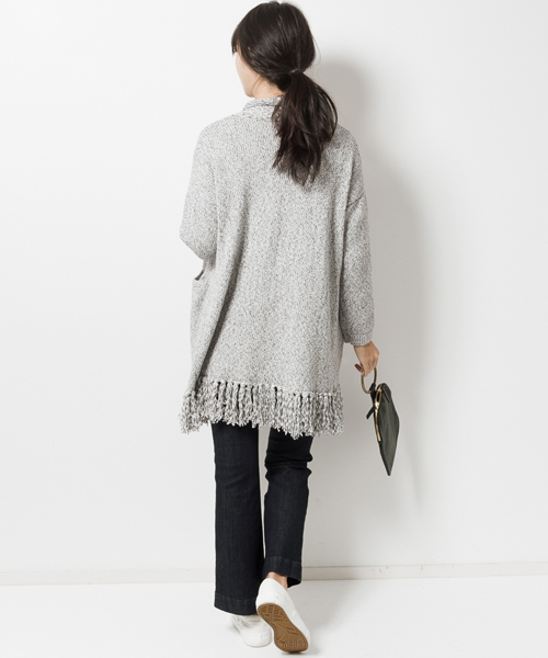 navasana（ナバアサナ）の「navasanaリリーヤーンフリンジニットカーディガン/709-NSD-N161-KN034（カーディガン/ボレロ・レディース・グレー/ブルー・FREE）」の19枚目の写真