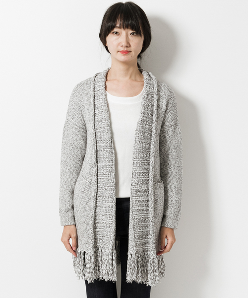 navasana（ナバアサナ）の「navasanaリリーヤーンフリンジニットカーディガン/709-NSD-N161-KN034（カーディガン/ボレロ・レディース・グレー/ブルー・FREE）」の20枚目の写真