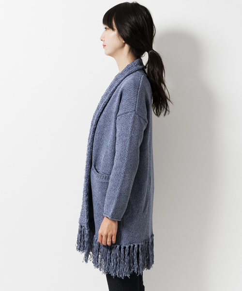 navasana（ナバアサナ）の「navasanaリリーヤーンフリンジニットカーディガン/709-NSD-N161-KN034（カーディガン/ボレロ・レディース・グレー/ブルー・FREE）」の14枚目の写真
