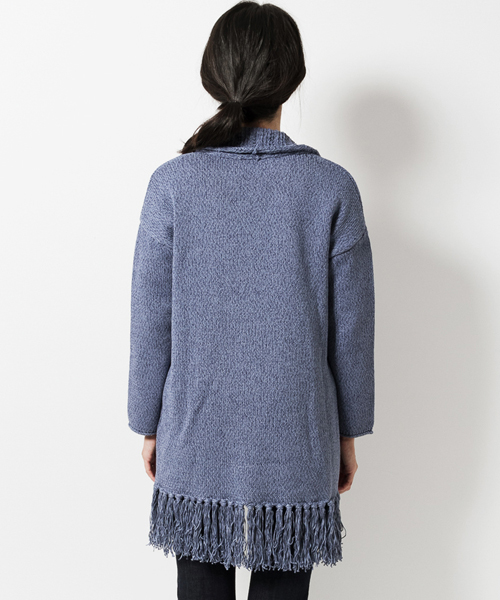navasana（ナバアサナ）の「navasanaリリーヤーンフリンジニットカーディガン/709-NSD-N161-KN034（カーディガン/ボレロ・レディース・グレー/ブルー・FREE）」の15枚目の写真