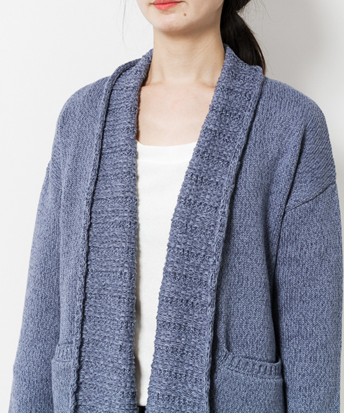 navasana（ナバアサナ）の「navasanaリリーヤーンフリンジニットカーディガン/709-NSD-N161-KN034（カーディガン/ボレロ・レディース・グレー/ブルー・FREE）」の6枚目の写真