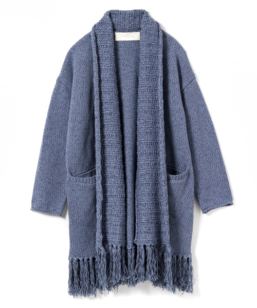 navasana（ナバアサナ）の「navasanaリリーヤーンフリンジニットカーディガン/709-NSD-N161-KN034（カーディガン/ボレロ・レディース・グレー/ブルー・FREE）」の8枚目の写真