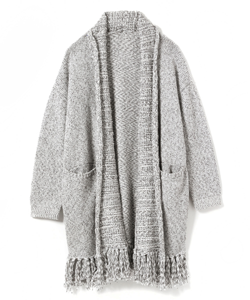 navasana（ナバアサナ）の「navasanaリリーヤーンフリンジニットカーディガン/709-NSD-N161-KN034（カーディガン/ボレロ・レディース・グレー/ブルー・FREE）」の10枚目の写真