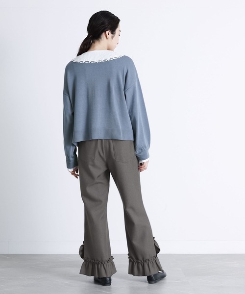 somari imagination（ソマリ イマジネーション）の「『レース襟ニットカーディガン』（カーディガン/ボレロ・レディース・ブルー/杢グレー・2/1）」の15枚目の写真