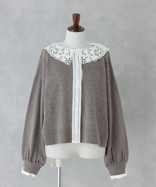 somari imagination（ソマリ イマジネーション）の「『レース襟ニットカーディガン』（カーディガン/ボレロ・レディース・ブルー/杢グレー・2/1）」の18枚目の写真