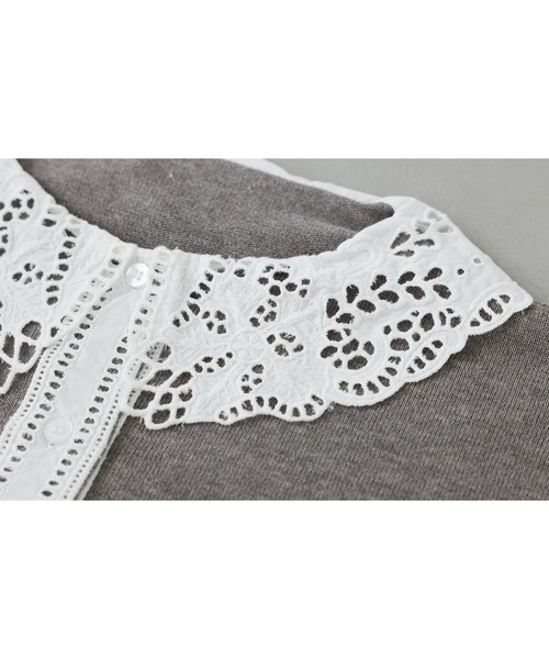 somari imagination（ソマリ イマジネーション）の「『レース襟ニットカーディガン』（カーディガン/ボレロ・レディース・ブルー/杢グレー・2/1）」の21枚目の写真