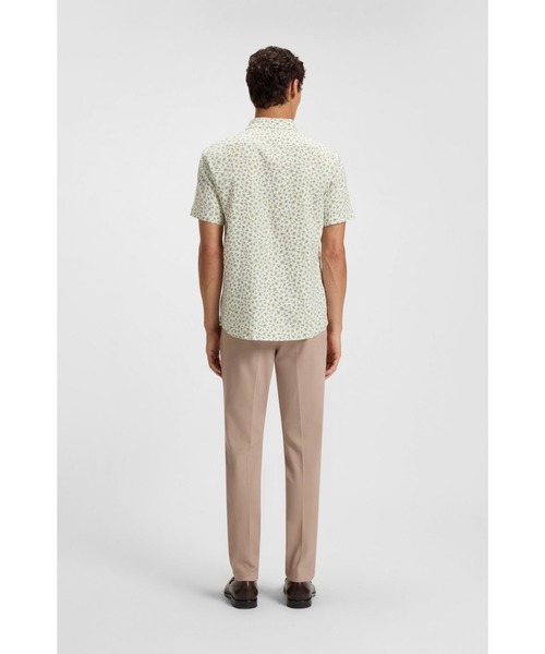 BOSS(ボス)の「スリムフィットシャツ フローラルプリント ストレッチリネン(シャツ/ブラウス・メンズ・ライトグリーン/ダークブルー・S/L/XL/M/XXL)」の6枚目の写真