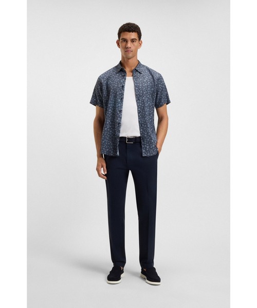BOSS(ボス)の「スリムフィットシャツ フローラルプリント ストレッチリネン(シャツ/ブラウス・メンズ・ライトグリーン/ダークブルー・S/L/XL/M/XXL)」の10枚目の写真