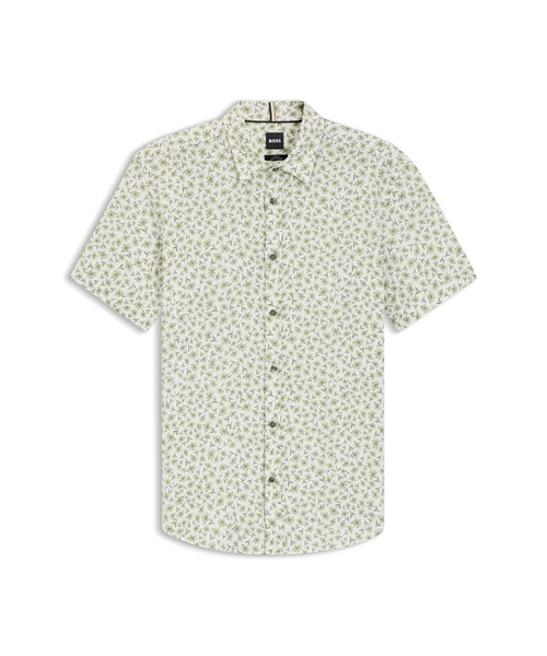 BOSS(ボス)の「スリムフィットシャツ フローラルプリント ストレッチリネン(シャツ/ブラウス・メンズ・ライトグリーン/ダークブルー・S/L/XL/M/XXL)」の7枚目の写真