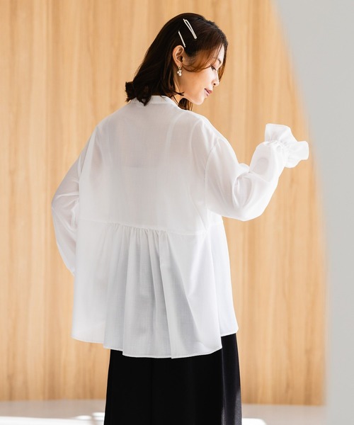 セール】しわになりにくい柔らか華やぎブラウス[プラスサイズあり