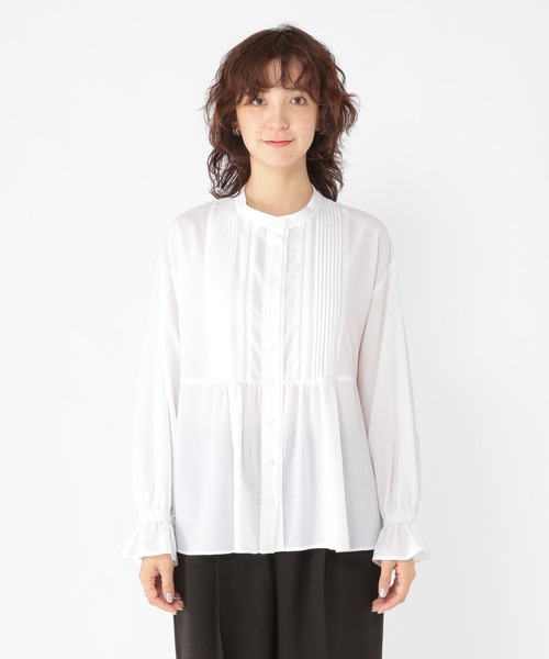 studio CLIP（スタディオクリップ）の「しわになりにくい柔らか華やぎブラウス[プラスサイズあり]《オケージョン2025》（シャツ/ブラウス・レディース・オフホワイト/クリーム/ライトブルー・FREE/ﾌﾘｰ(L)）」の13枚目の写真