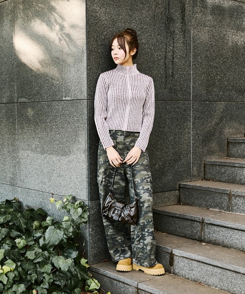 sedacle girl(セダクルガール)の「配色ドライバーズハートジップニット(ニット/セーター・レディース・ベージュ/ネイビー/ピンク・SMALL/MEDIUM)」の13枚目の写真
