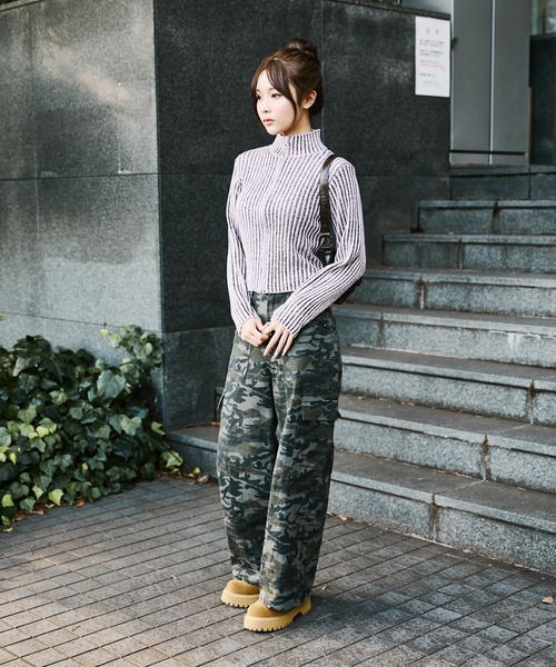 sedacle girl(セダクルガール)の「配色ドライバーズハートジップニット(ニット/セーター・レディース・ベージュ/ネイビー/ピンク・SMALL/MEDIUM)」の19枚目の写真