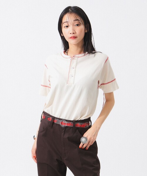 tシャツ ロゴ ヘンリーネック ショートスリーブ レディース セール】【日本限定】HENLY NECK S/S TEE / ヘンリーネック