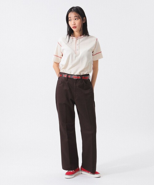 Healthknit(ヘルスニット)の「【別注】Healthknit / 70s ヘンリーネック ショートスリーブ(Tシャツ/カットソー・レディース・ブルー/レッド/ベージュ・ONE SIZE)」の14枚目の写真