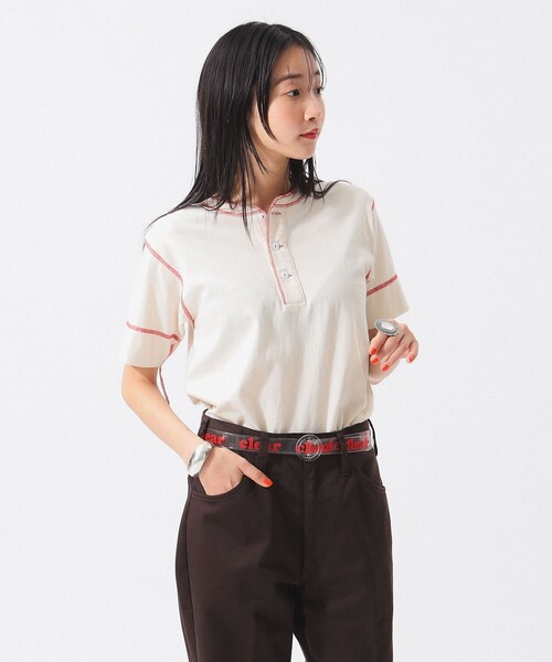 Healthknit(ヘルスニット)の「【別注】Healthknit / 70s ヘンリーネック ショートスリーブ(Tシャツ/カットソー・レディース・ブルー/レッド/ベージュ・ONE SIZE)」の17枚目の写真