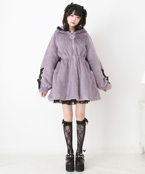 セール】選べるフードデザインフレアファーコート（その他アウター