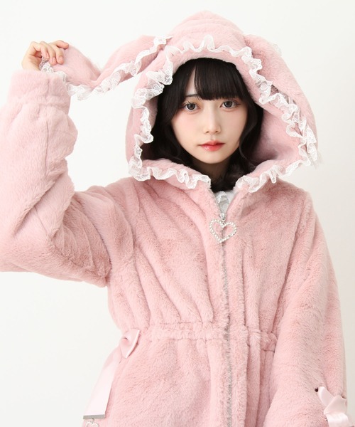 セール】選べるフードデザインフレアファーコート（その他アウター