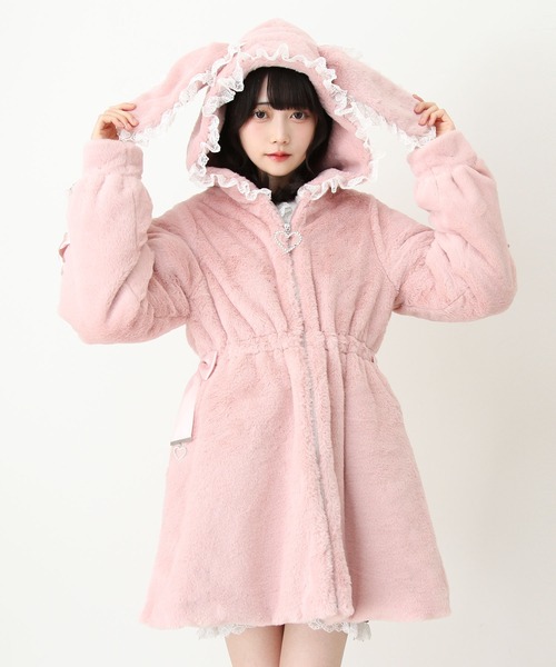セール】選べるフードデザインフレアファーコート（その他アウター