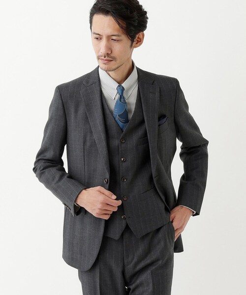 TAKEO KIKUCHI(タケオキクチ)の「【THE FLAGSHIP】矢絣 ストライプ べスト(スーツベスト・メンズ・グレー系その他3/ネイビー系2・02/04/03)」の5枚目の写真