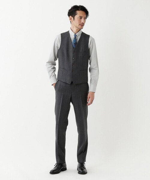 TAKEO KIKUCHI(タケオキクチ)の「【THE FLAGSHIP】矢絣 ストライプ べスト(スーツベスト・メンズ・グレー系その他3/ネイビー系2・02/04/03)」の6枚目の写真
