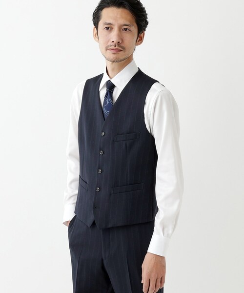 TAKEO KIKUCHI(タケオキクチ)の「【THE FLAGSHIP】矢絣 ストライプ べスト(スーツベスト・メンズ・グレー系その他3/ネイビー系2・02/04/03)」の8枚目の写真