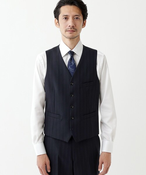 TAKEO KIKUCHI(タケオキクチ)の「【THE FLAGSHIP】矢絣 ストライプ べスト(スーツベスト・メンズ・グレー系その他3/ネイビー系2・02/04/03)」の12枚目の写真