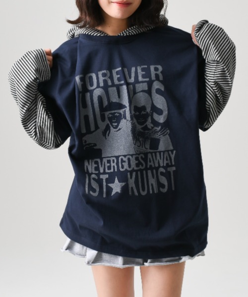 tシャツ A'GEM/9 × .kom 「ISTKUNST/イストクンスト」 FOREVER HOMIES LAYERED LS TEE/FOREVE ISTKUNST tシャツ A'GEM/9 × .kom 「ISTKUNST/イストクンスト