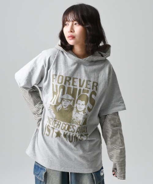 tシャツ A'GEM/9 × .kom 「ISTKUNST/イストクンスト」 FOREVER HOMIES LAYERED LS TEE/FOREVE ISTKUNST tシャツ A'GEM/9 × .kom 「ISTKUNST/イストクンスト