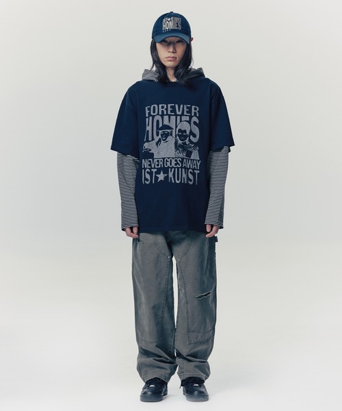 tシャツ A'GEM/9 × .kom 「ISTKUNST/イストクンスト」 FOREVER HOMIES LAYERED LS TEE/FOREVE ISTKUNST tシャツ A'GEM/9 × .kom 「ISTKUNST/イストクンスト