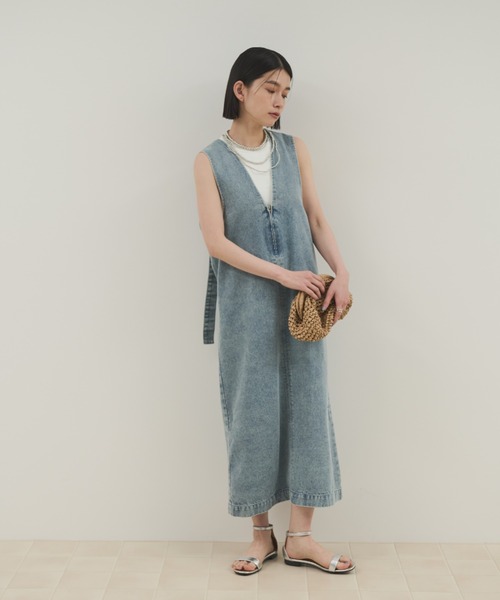 Shelly island（シェリーアイランド）の「フロントZIPデニムジャンスカ（デニムスカート・レディース・ブラック/ブルー・FREE）」の4枚目の写真