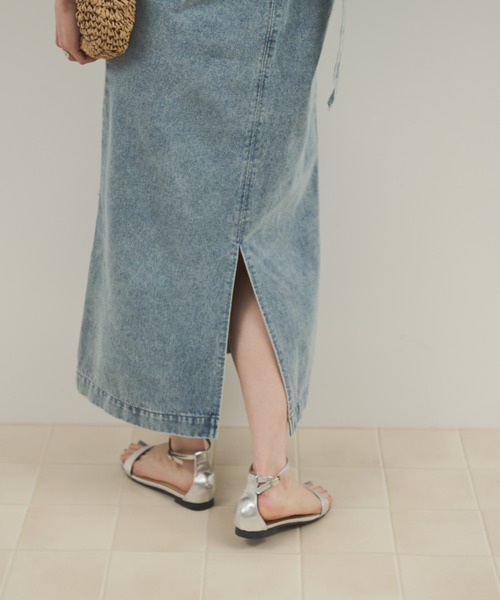 Shelly island（シェリーアイランド）の「フロントZIPデニムジャンスカ（デニムスカート・レディース・ブラック/ブルー・FREE）」の8枚目の写真