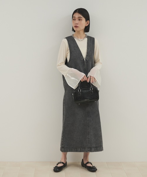 Shelly island（シェリーアイランド）の「フロントZIPデニムジャンスカ（デニムスカート・レディース・ブラック/ブルー・FREE）」の13枚目の写真