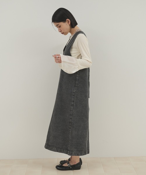 Shelly island（シェリーアイランド）の「フロントZIPデニムジャンスカ（デニムスカート・レディース・ブラック/ブルー・FREE）」の14枚目の写真