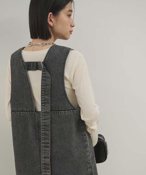 Shelly island（シェリーアイランド）の「フロントZIPデニムジャンスカ（デニムスカート・レディース・ブラック/ブルー・FREE）」の18枚目の写真