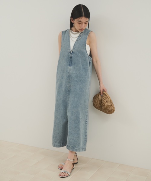 Shelly island（シェリーアイランド）の「フロントZIPデニムジャンスカ（デニムスカート・レディース・ブラック/ブルー・FREE）」の10枚目の写真