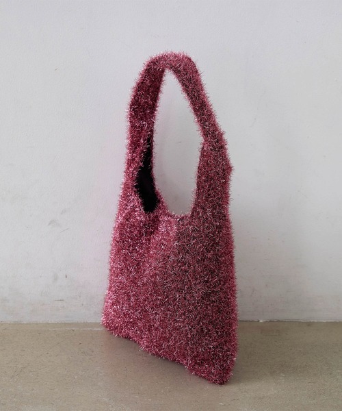 EFOLE（エフォル）の「【ZOZO限定】Glitter knit mini bag / ラメニット ミニバッグ（ショルダーバッグ・レディース・ブラック/シルバー/ピンク・FREE）」の5枚目の写真