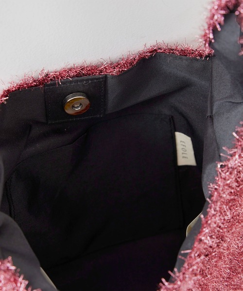EFOLE（エフォル）の「【ZOZO限定】Glitter knit mini bag / ラメニット ミニバッグ（ショルダーバッグ・レディース・ブラック/シルバー/ピンク・FREE）」の8枚目の写真