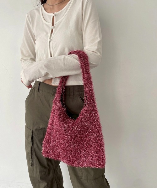 EFOLE（エフォル）の「【ZOZO限定】Glitter knit mini bag / ラメニット ミニバッグ（ショルダーバッグ・レディース・ブラック/シルバー/ピンク・FREE）」の20枚目の写真